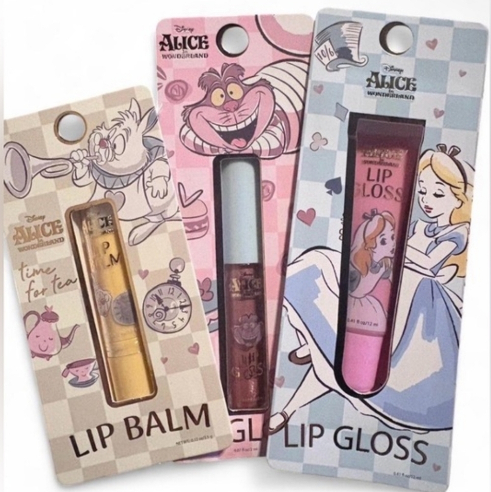 Disney Alice in Wonderland Lip Balm and Gloss Trio